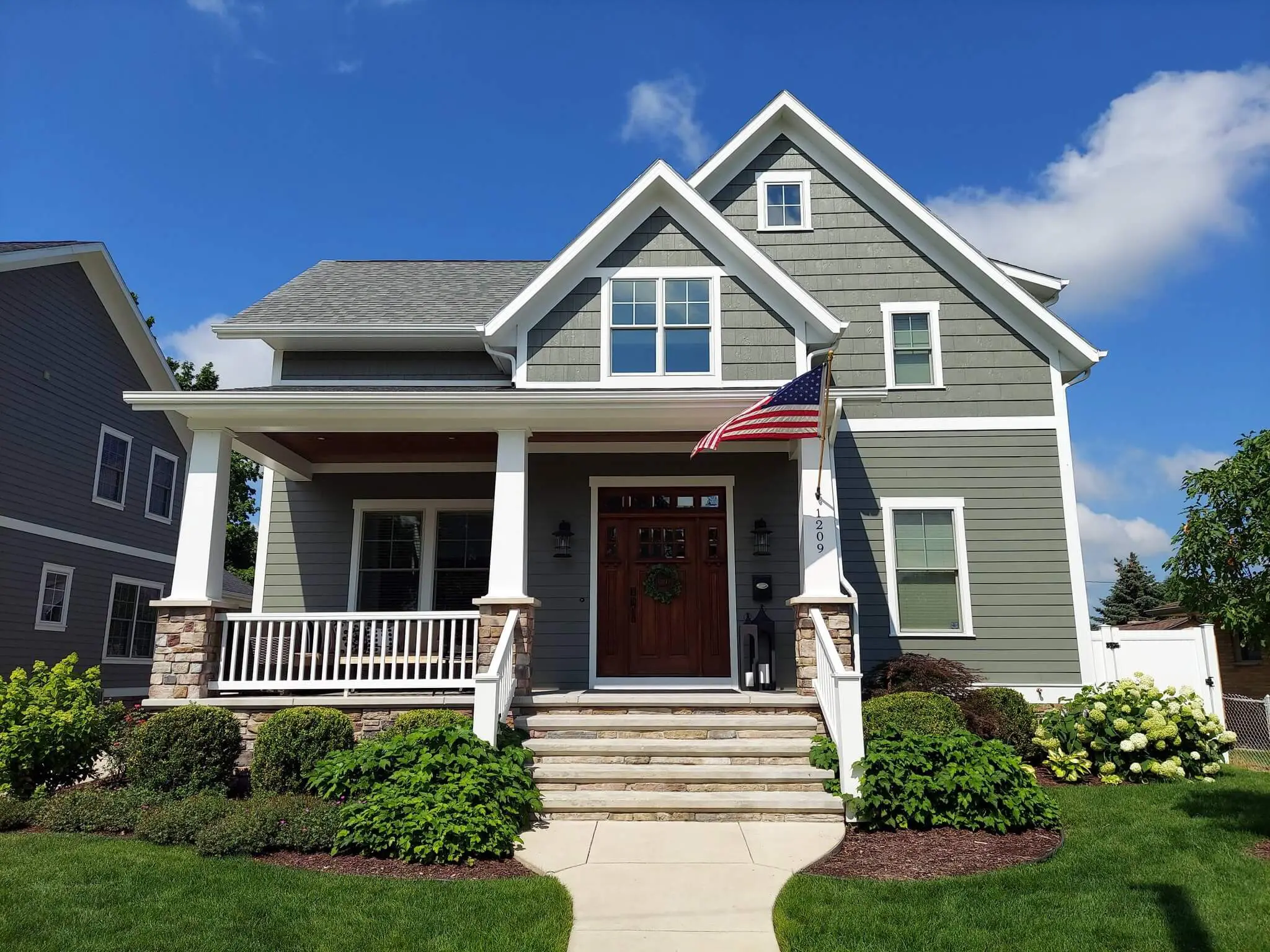 Stahl Painting Company's expert exterior painting in Granger, IN, showcasing our precision work on residential home siding and trim.